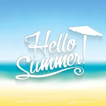 Hello Summer vector lettering text illustration. Stock Illustration