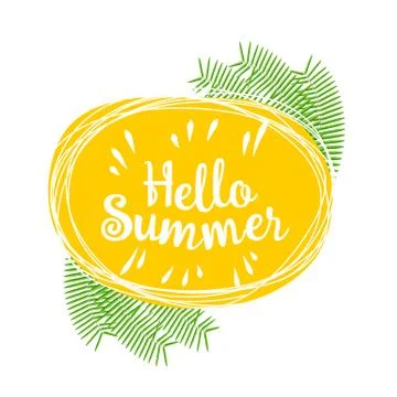 Hello summer. Vector lively hand drawn picture Stock Illustration
