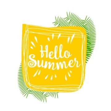 Hello summer. Vector lively hand drawn picture Stock Illustration