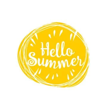 Hello summer. Vector lively hand drawn picture Stock Illustration