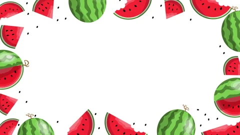Hello Summer watermelon frame 4K RENDER 스톡 동영상 242340982