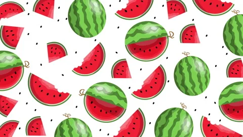 Hello Summer watermelon frame pattern render Stock Footage 242341263