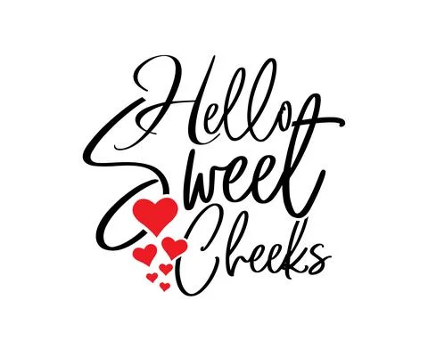 Hello sweet cheeks, vector. Wording design. Scandinavian minimalist art Stock Illustration