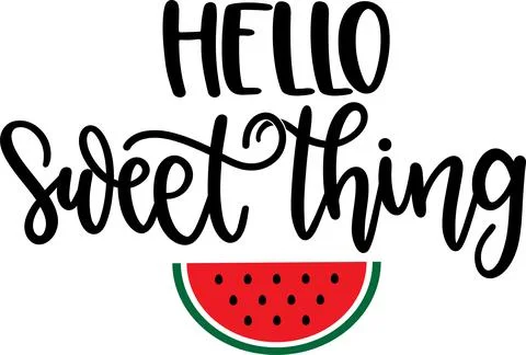 Hello Sweet Thing, Beach, Summer Holiday, Vector Illustration File Stock Illustration