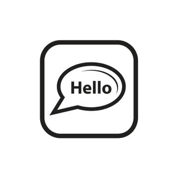 Hello talk bubble icon Stock Illustration