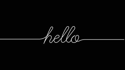 Hello text animated continuous single one line art word animation Stock Footage 313420656