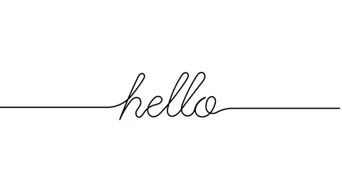 Hello text animated continuous single one line art word animation Stock Footage 313420673