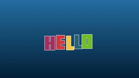 Hello Text Animation 4k - Colorful Handshake Animation. Text To Palms Transition 動画素材 159138213