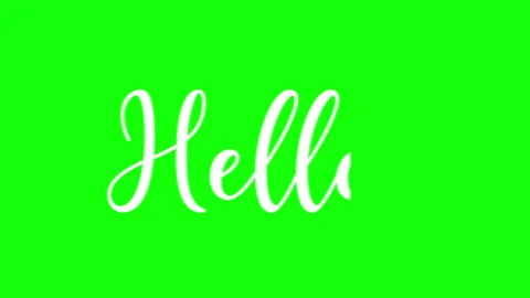 Hello Text Animation on Green Screen Vídeo Stock 335428682