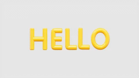 Hello Text Animation HD On Alpha Loop Stock Footage 295907536