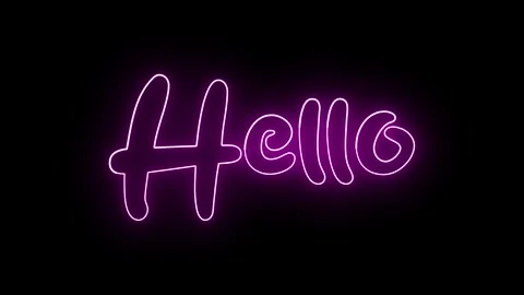 'Hello' text animation with neon glow line. Stock Footage 282576972