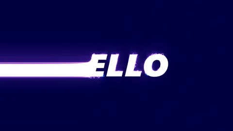 Hello text animation video on navy blue screen. Stock Footage 301704388