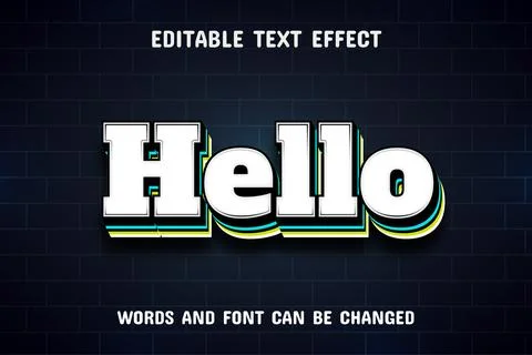 Hello text - editable text effect イラスト素材