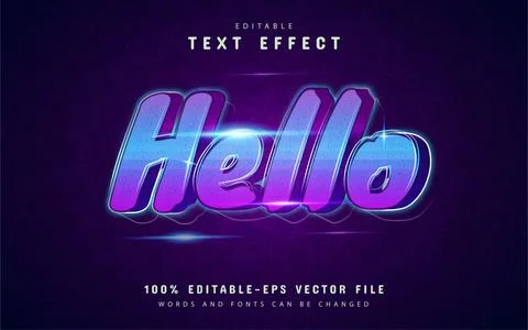 Hello text effect 3d design Stock Illustration
