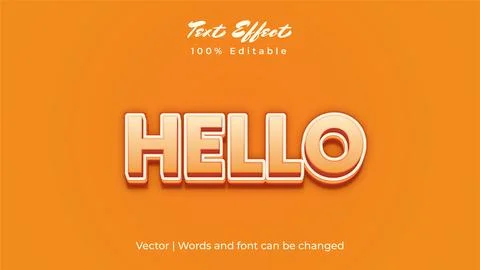 Hello text effect design. For advertisement, poster, banner, promotion. Stock Illustration