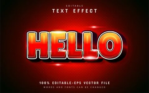 Hello text effect with orange gradient Ilustración de archivo