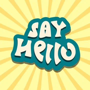 Hello text handwritten retro vector Stock-Illustration