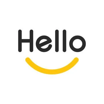 Hello text lettering sign Stock Illustration