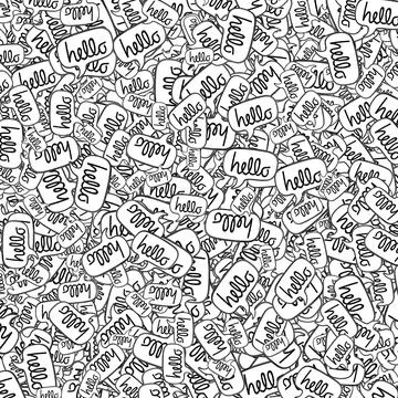 Hello Text Motif Random Pattern Illustrazione stock