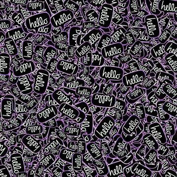 Hello Text Motif Random Pattern Illustrazione stock