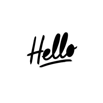 HELLO TEXT silhouette Stock Illustration