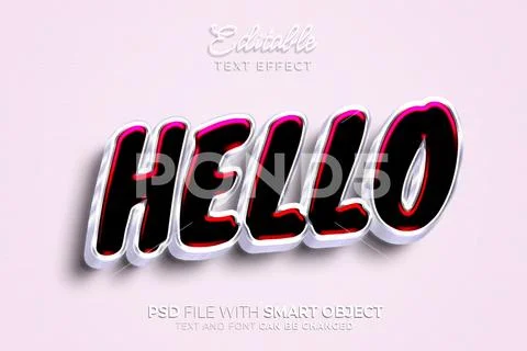 Hello text style effect PSD Template