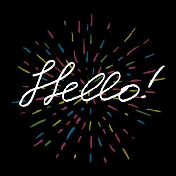 Hello text. Vector lettering. Best art. Stock Illustration