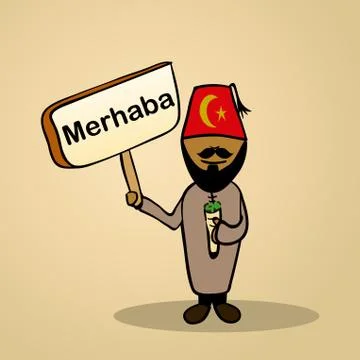Hello from turkey people design Illustrazione stock