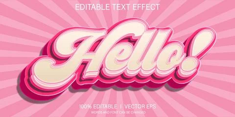 Hello vector text effect with modern style design Stock Illustration