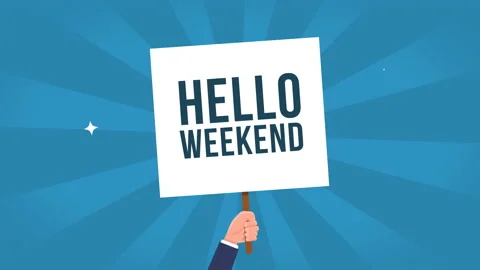 Hello weekend animation Video stock 175603995