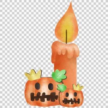 Hello ween pumpkin candle Stock Illustration