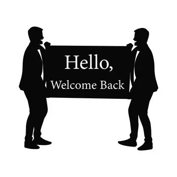Hello welcome back silhouette design Stock Illustration