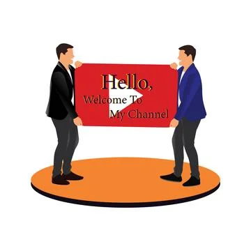 Hello welcome to my channel  vector design Stock Illustration