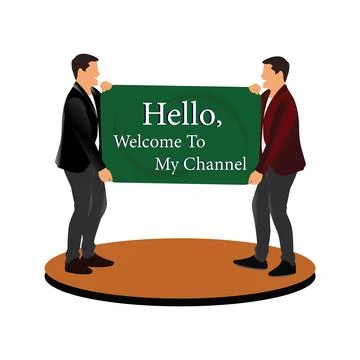 Hello welcome to my channel  vector design Stock Illustration