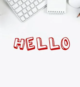Hello with white background Stock Photos