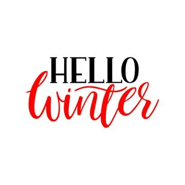 Hello Winter calligraphy Ilustración de archivo