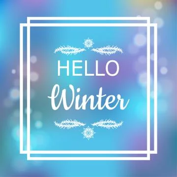 Hello winter card design Stock Illustration
