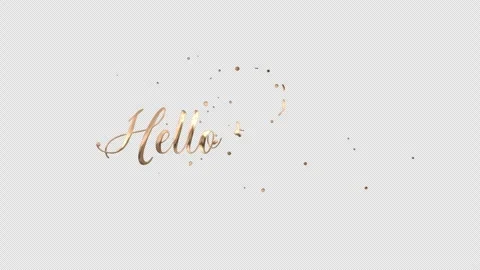 Hello Winter gold 3D script with paint splash on transparent background Stock Footage 318730805