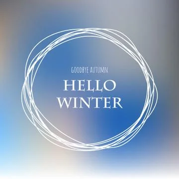 Hello winter Goodbye autumn vector hand lettering Stock Illustration