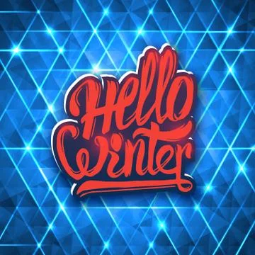 Hello winter greeting card. Vector background Stock Illustration