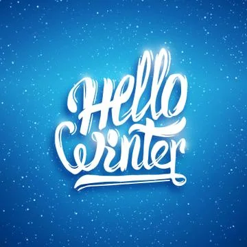 Hello winter greeting card. Vector background Stock Illustration