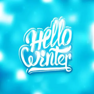 Hello winter greeting card. Vector background Stock Illustration