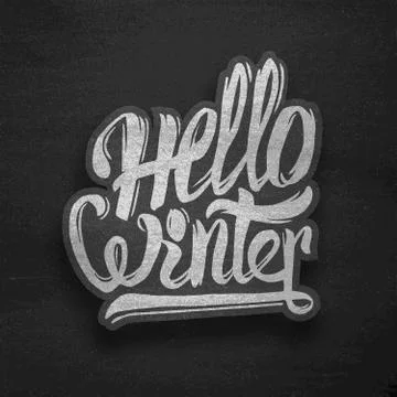 Hello winter greeting card. Vector background Stock Illustration