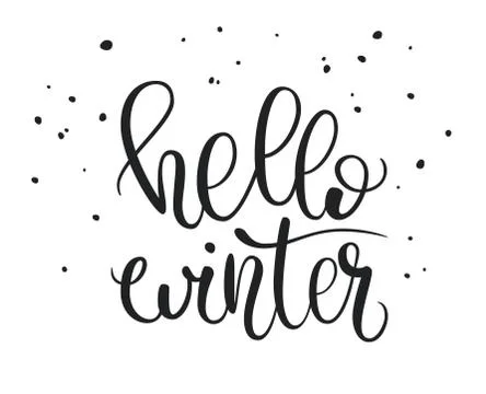 Hello Winter lettering design Stock Illustration