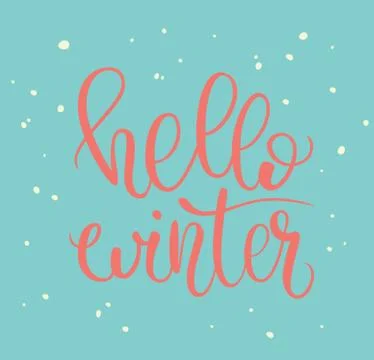Hello winter lettering Stock Illustration