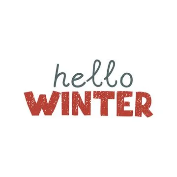 Hello Winter Lettering Stock Illustration
