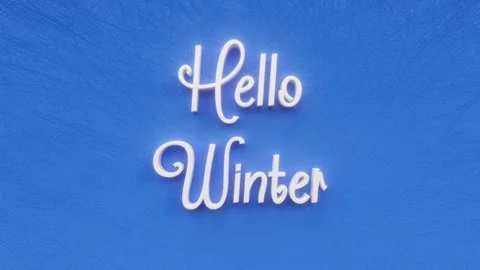 Hello Winter text inscription, winter seasonal holiday concept Video stock 166228414