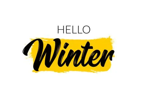 Hello winter vector typography type text font banner Stock Illustration