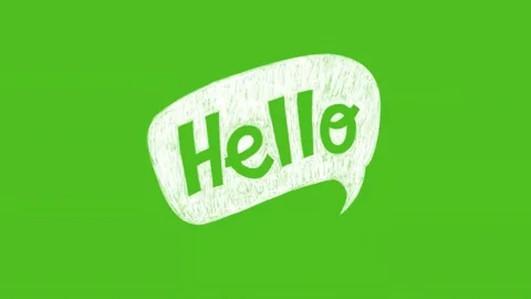 Hello word in chalkboard speech bubble Stock Footage 138723202