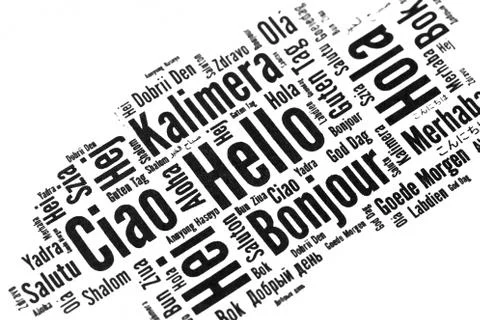 Hello Word Cloud Concept illustration on white background Stock Illustration